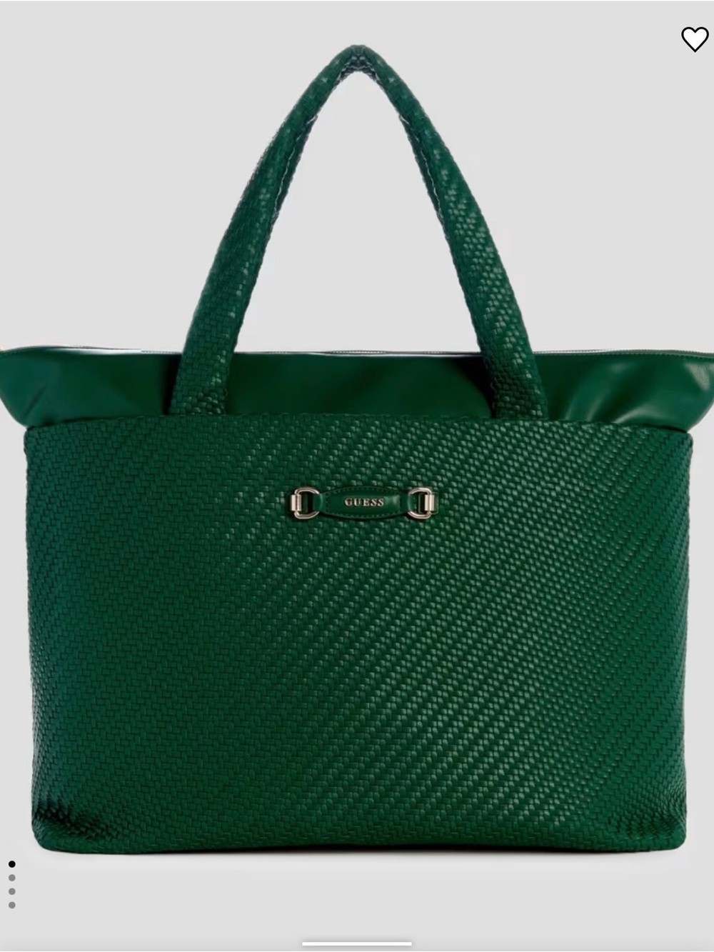 GUESS Men's Dark Green Woven Duffel Bag